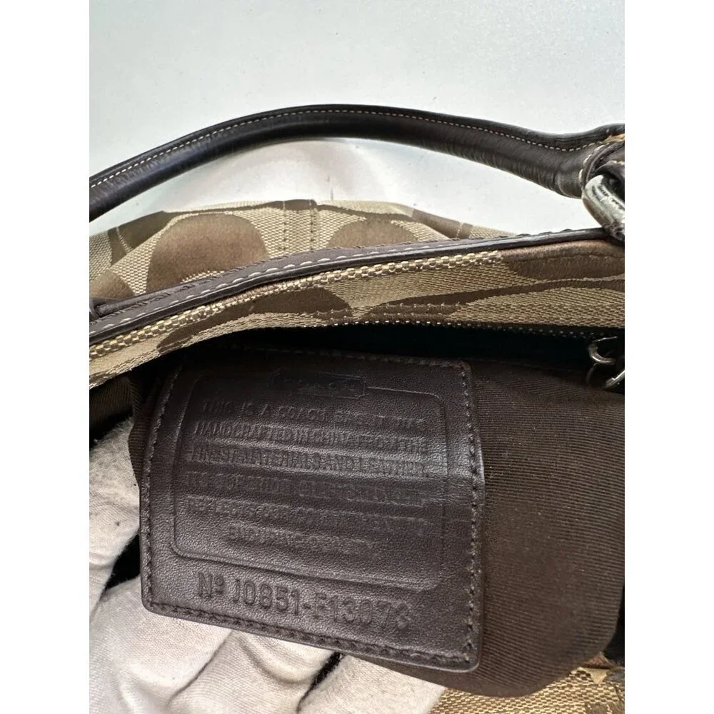 COACH Hampton Logo Stripe Carryall Satchel Handbag Purse  Card Wallet F13072 - Picture 7 of 10